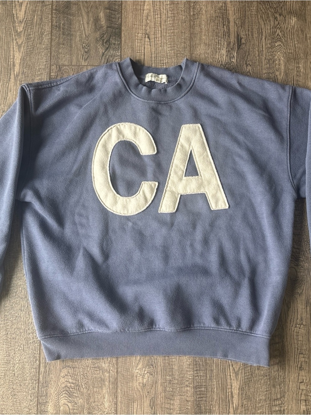 State of Mine Light Blue Crewneck Sweatshirt with Cream Label
